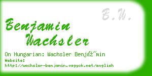 benjamin wachsler business card
